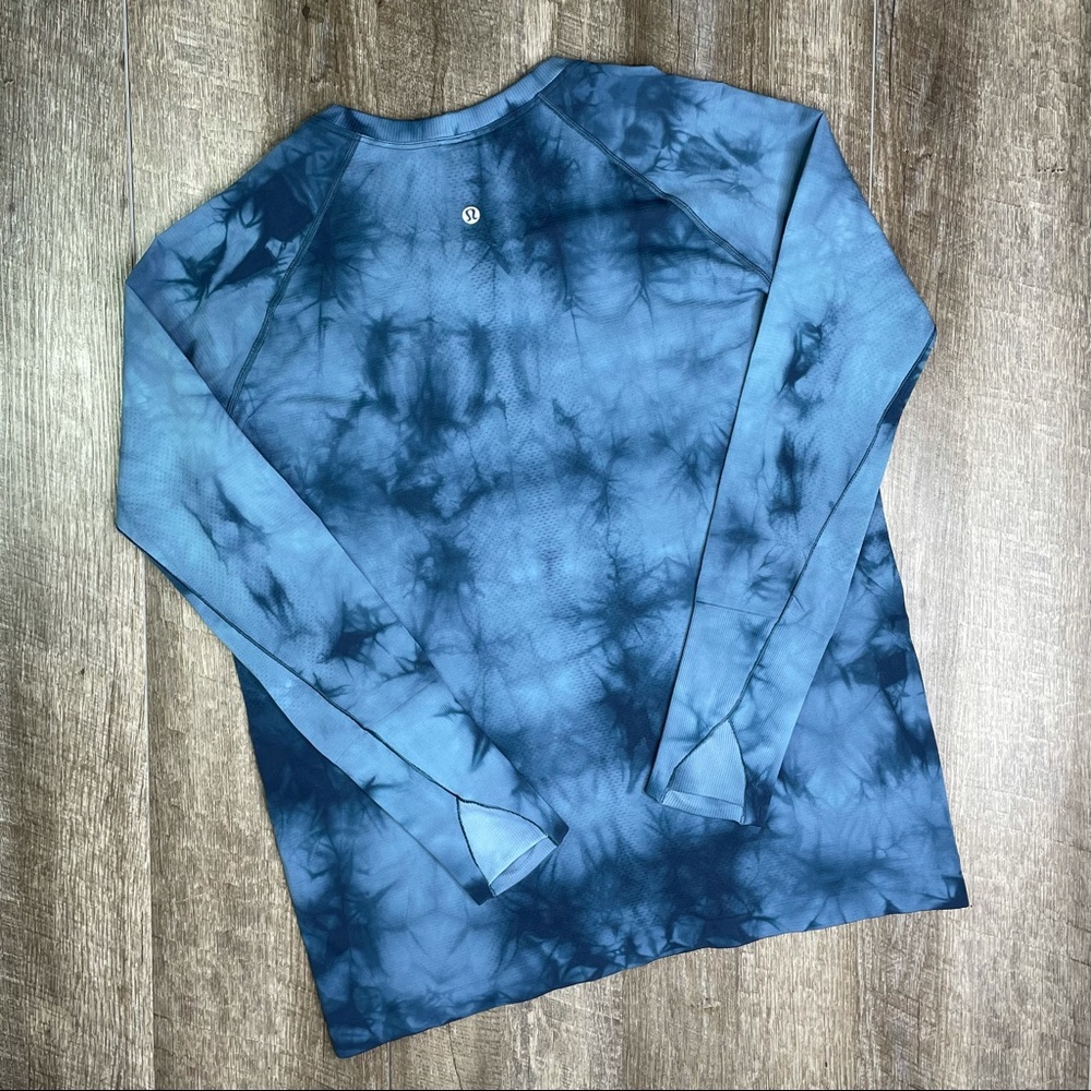 lululemon Blue Marble Dye Swiftly Long Sleeve 14